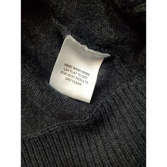 Joseph & Feiss Sweater Mens Large Dark Gray Wool Long Raglan Sleeve Turtleneck - Picture 8 of 8